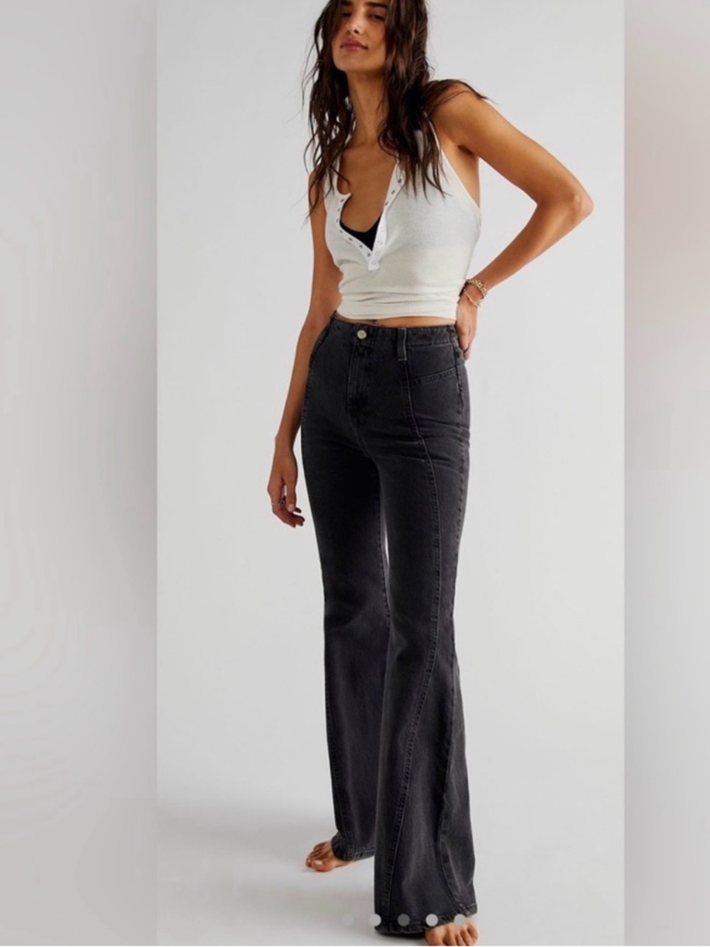 NWT Free People We the Free  Florence high rise flare 30‎ coal